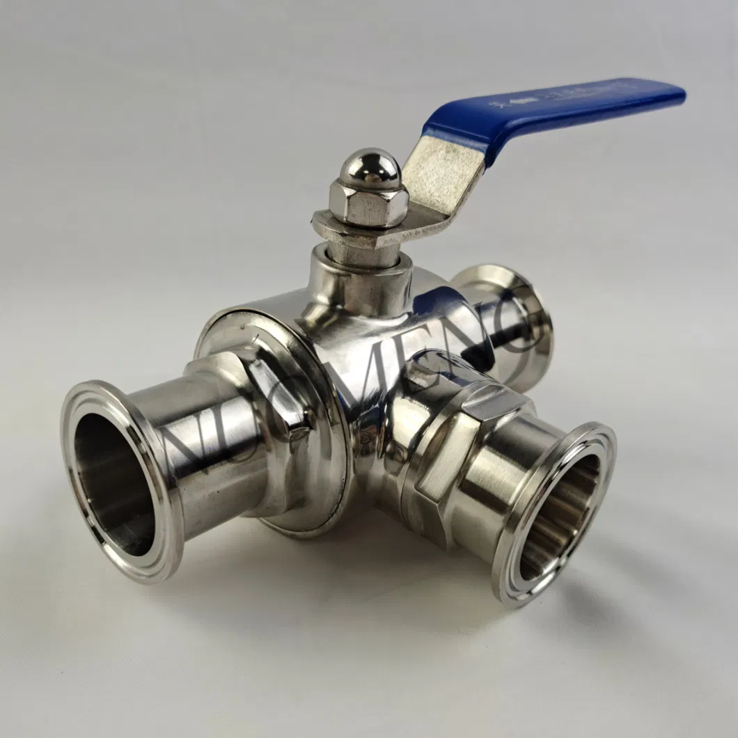 Sanitary Stainless Steel SS304/SS316L Clamped Three-Way (Square) Ball Valve &amp; Globe Valve