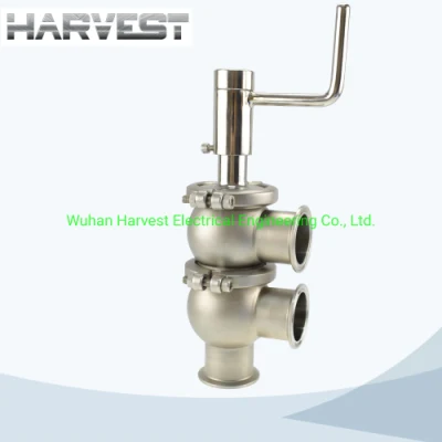 Sanitary 3A/DIN/SMS/ISO Manual Flow Divert Seat Valve/Cut