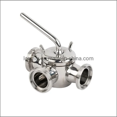 Sanitary Stainless Steel Three Way Tri Clamped Plug Valve